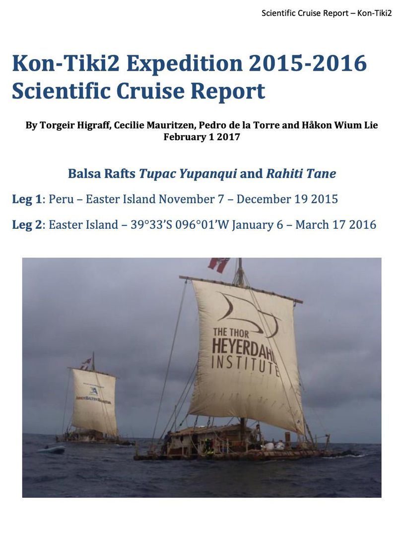 Official scientific report of expedition KON-TIKI II